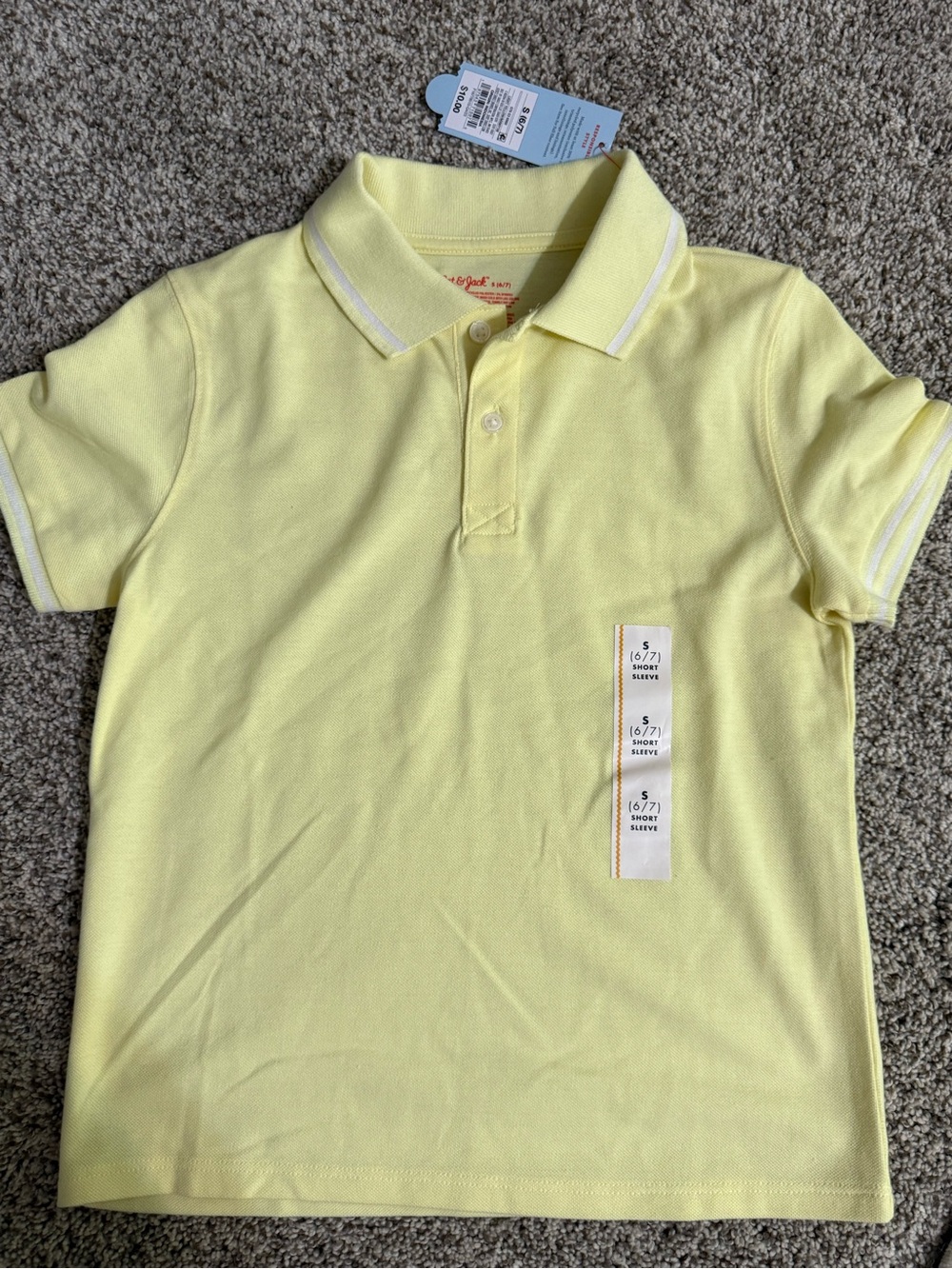 Cat & Jack Yellow Polo with White Trim